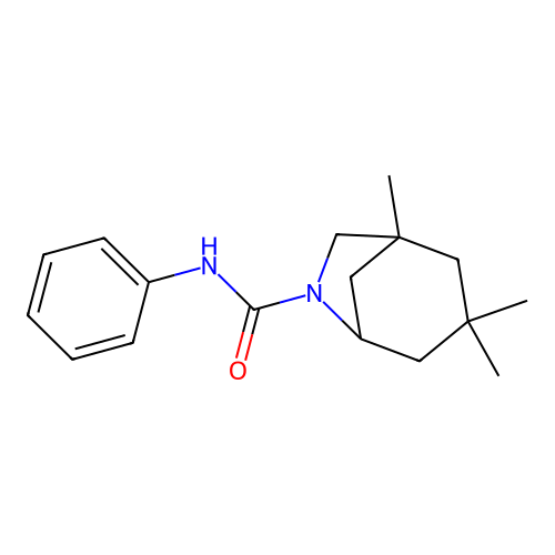 1,3,3-trimethyl-N-phenyl-6-azabicyclo[3.2.1]octane-6-carboxamide structure