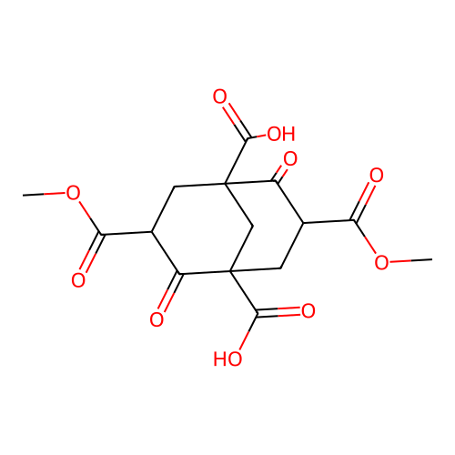 3,7-Bis(methoxycarbonyl)-2,6-dioxobicyclo[3.3.1]nonane-1,5-dicarboxylic acid structure