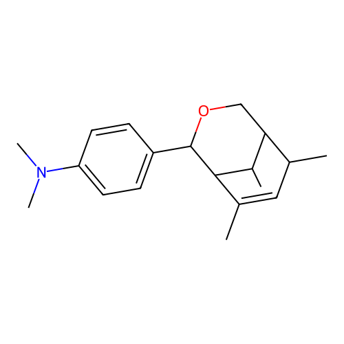 N,N-dimethyl-4-(6,8,9-trimethyl-3-oxabicyclo[3.3.1]non-7-en-2-yl)aniline structure
