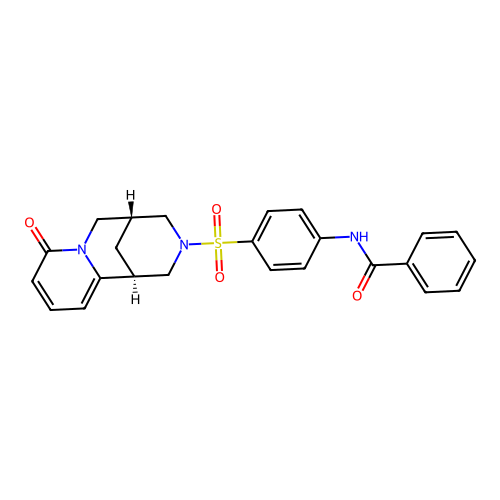 N-(4-{[(1S,5R)-8-oxo-1,5,6,8-tetrahydro-2H-1,5-methanopyrido[1,2-a][1,5]diazocin-3(4H)-yl]sulfonyl}phenyl)benzamide structure