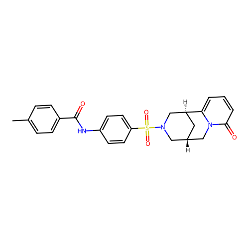 4-methyl-N-(4-{[(1S,5R)-8-oxo-1,5,6,8-tetrahydro-2H-1,5-methanopyrido[1,2-a][1,5]diazocin-3(4H)-yl]sulfonyl}phenyl)benzamide structure