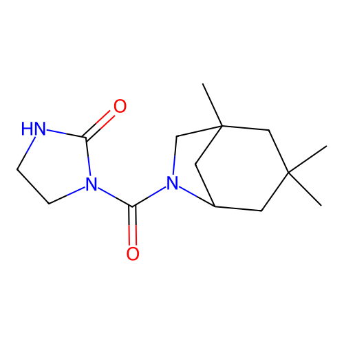1-[(1,3,3-Trimethyl-6-azabicyclo[3.2.1]oct-6-yl)carbonyl]imidazolidin-2-one structure