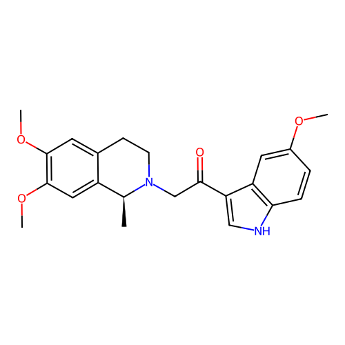(S)-2-(6,7-dimethoxy-1-methyl-3,4-dihydroisoquinolin-2(1H)-yl)-1-(5-methoxy-1H-indol-3-yl)ethanone structure