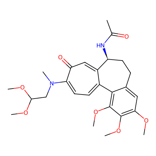 N-[(7S)-10-[2,2-dimethoxyethyl(methyl)amino]-1,2,3-trimethoxy-9-oxo-6,7-dihydro-5H-benzo[a]heptalen-7-yl]acetamide structure