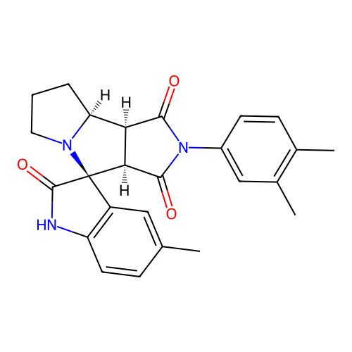 (3S,3'aR,8'aS,8'bS)-2'-(3,4-dimethylphenyl)-5-methylspiro[1H-indole-3,4'-3a,6,7,8,8a,8b-hexahydropyrrolo[3,4-a]pyrrolizine]-1',2,3'-trione structure