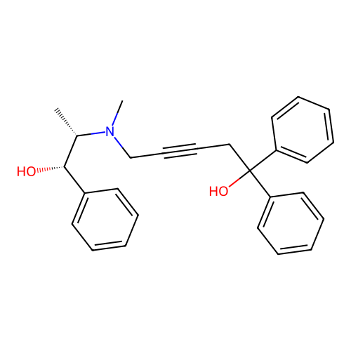 5-(((1S,2S)-1-hydroxy-1-phenylpropan-2-yl)(methyl)amino)-1,1-diphenylpent-3-yn-1-ol structure