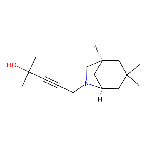 2-methyl-5-[(1S,5R)-1,3,3-trimethyl-6-azabicyclo[3.2.1]oct-6-yl]pent-3-yn-2-ol structure
