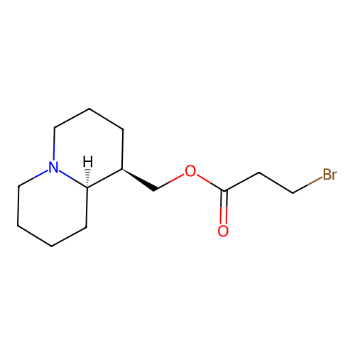 (1R,9aR)-octahydro-2H-quinolizin-1-ylmethyl 3-bromopropanoate structure