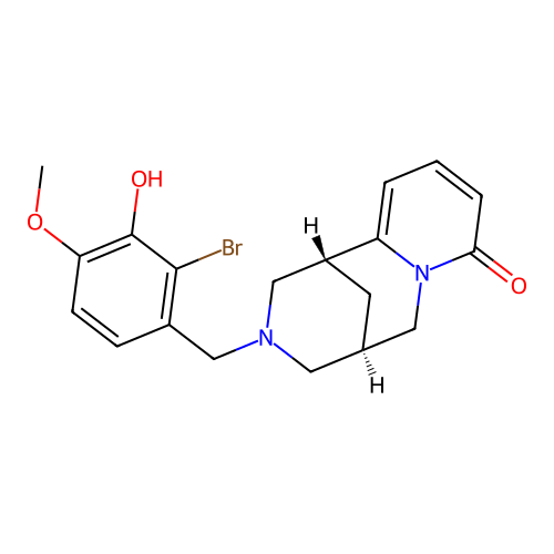 (1R,5S)-3-(2-bromo-3-hydroxy-4-methoxybenzyl)-3,4,5,6-tetrahydro-1H-1,5-methanopyrido[1,2-a][1,5]diazocin-8(2H)-one structure