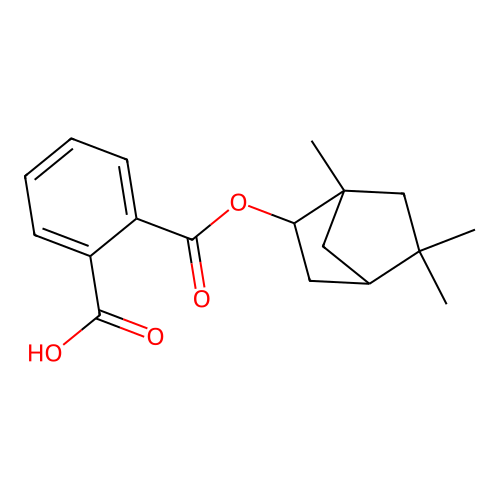 2-((((1S,2R,4S)-1,5,5-trimethylbicyclo[2.2.1]heptan-2-yl)oxy)carbonyl)benzoic acid structure
