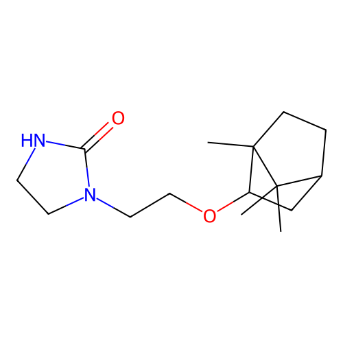 1-(2-(((2R,4R)-1,7,7-trimethylbicyclo[2.2.1]heptan-2-yl)oxy)ethyl)imidazolidin-2-one structure