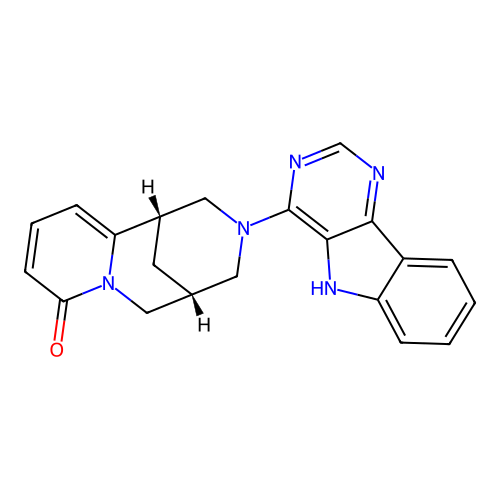 (1R,5S)-3-(5H-pyrimido[5,4-b]indol-4-yl)-3,4,5,6-tetrahydro-1H-1,5-methanopyrido[1,2-a][1,5]diazocin-8(2H)-one structure