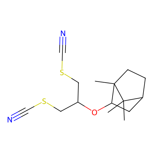 2-[(1,7,7-Trimethylbicyclo[2.2.1]hept-2-yl)oxy]propane-1,3-diyl bis(thiocyanate) structure
