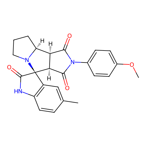 (3S,3'aR,8'aS,8'bS)-2'-(4-methoxyphenyl)-5-methylspiro[1H-indole-3,4'-3a,6,7,8,8a,8b-hexahydropyrrolo[3,4-a]pyrrolizine]-1',2,3'-trione structure
