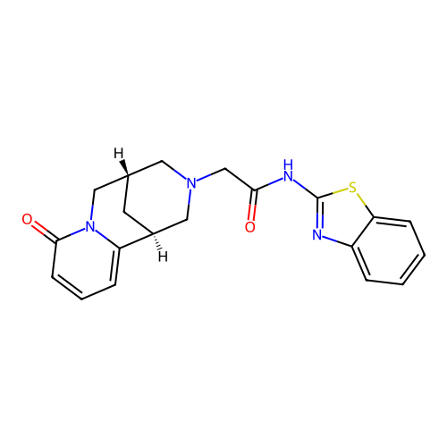 N-(1,3-benzothiazol-2-yl)-2-[(1S,5S)-8-oxo-1,5,6,8-tetrahydro-2H-1,5-methanopyrido[1,2-a][1,5]diazocin-3(4H)-yl]acetamide structure