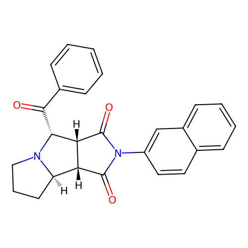 (3aR,4S,8aR,8bS)-2-(naphthalen-2-yl)-4-(phenylcarbonyl)hexahydropyrrolo[3,4-a]pyrrolizine-1,3(2H,4H)-dione structure