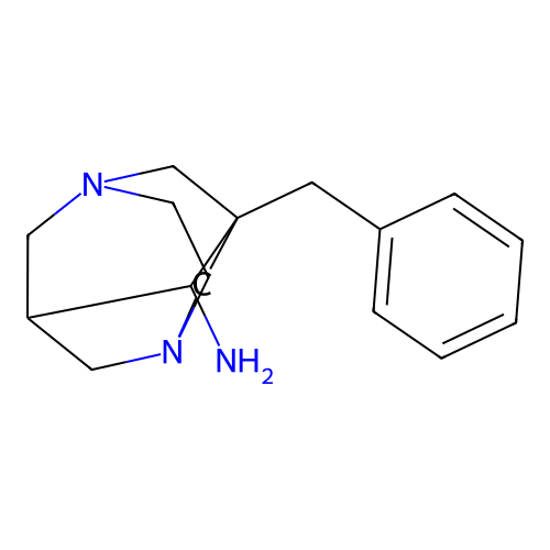 1-Benzyl-3,6-diazatricyclo[4.3.1.1~3,8~]undecan-9-amine structure