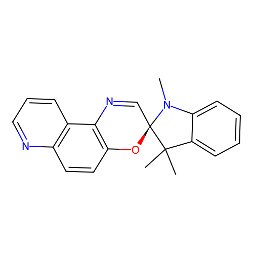 (S)-1',3',3'-trimethylspiro[[1,4]oxazino[3,2-f]quinoline-3,2'-indoline] structure