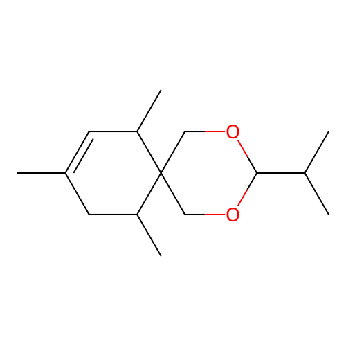 7,9,11-Trimethyl-3-(propan-2-yl)-2,4-dioxaspiro[5.5]undec-8-ene structure