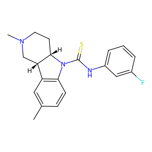(4aS,9bR)-N-(3-fluorophenyl)-2,8-dimethyl-1,2,3,4,4a,9b-hexahydro-5H-pyrido[4,3-b]indole-5-carbothioamide structure