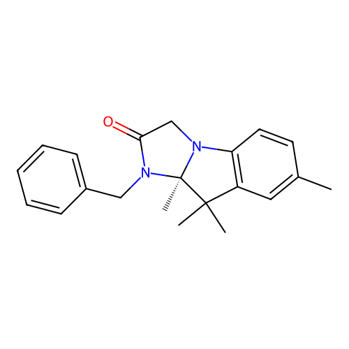 (3aR)-3-benzyl-3a,4,4,6-tetramethyl-1H-imidazo[1,2-a]indol-2-one structure