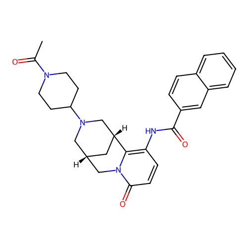 N-[(1R,5S)-3-(1-Acetyl-4-piperidinyl)-1,3,4,5,6,8-hexahydro-8-oxo-1,5-methano-2H-pyrido[1,2-a][1,5]diazocin-11-yl]-2-naphthalenecarboxamide structure