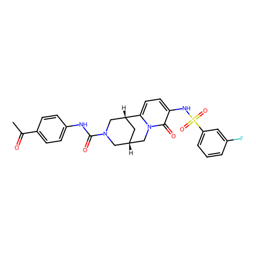 (1R,5R)-N-(4-Acetylphenyl)-9-(3-fluorophenylsulfonamido)-8-oxo-4,5,6,8-tetrahydro-1H-1,5-methanopyrido[1,2-a][1,5]diazocine-3(2H)-carboxamide structure