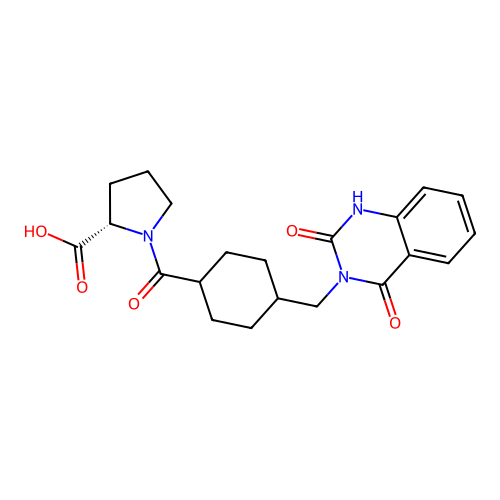 1-({4-[(2-hydroxy-4-oxoquinazolin-3(4H)-yl)methyl]cyclohexyl}carbonyl)-L-proline structure