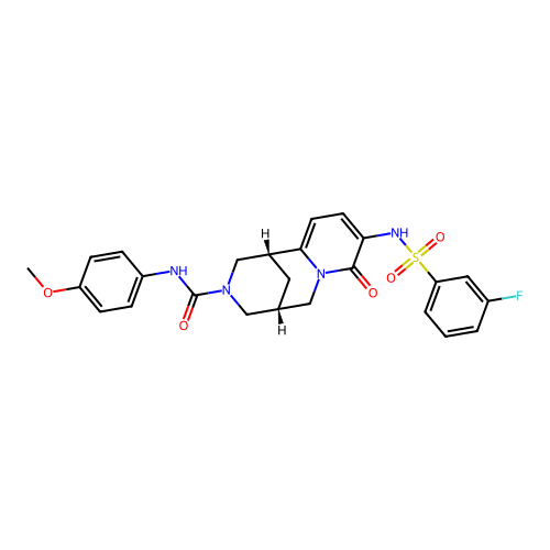 (1R,5R)-9-(3-Fluorophenylsulfonamido)-N-(4-methoxyphenyl)-8-oxo-4,5,6,8-tetrahydro-1H-1,5-methanopyrido[1,2-a][1,5]diazocine-3(2H)-carboxamide structure