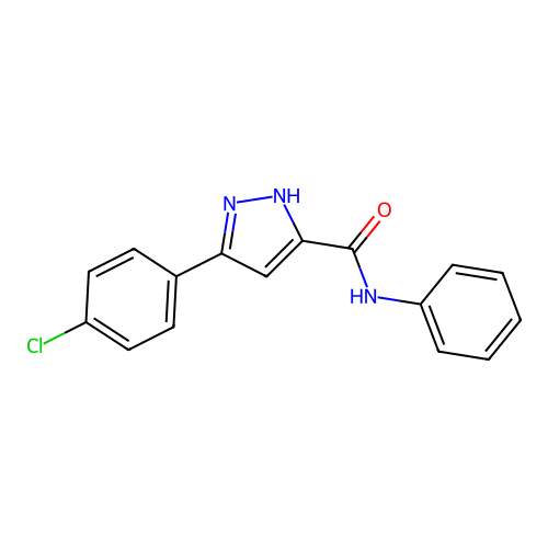 3-(4-chlorophenyl)-N-phenyl-1H-pyrazole-5-carboxamide structure