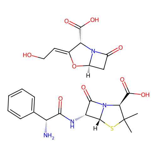 Ampicillin & Clavulanic acid structure