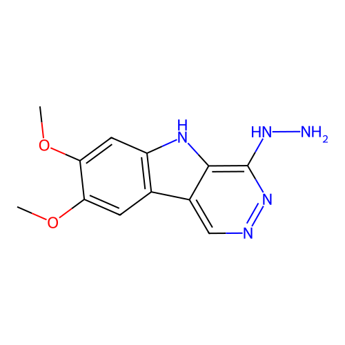 4H-Pyridazino(4,5-b)indol-4-one, 3,5-dihydro-7,8-dimethoxy-, hydrazone structure