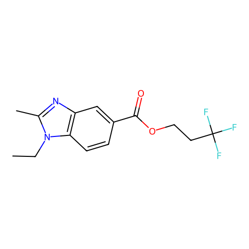 3,3,3-Trifluoropropyl 1-ethyl-2-methylbenzimidazole-5-carboxylate structure