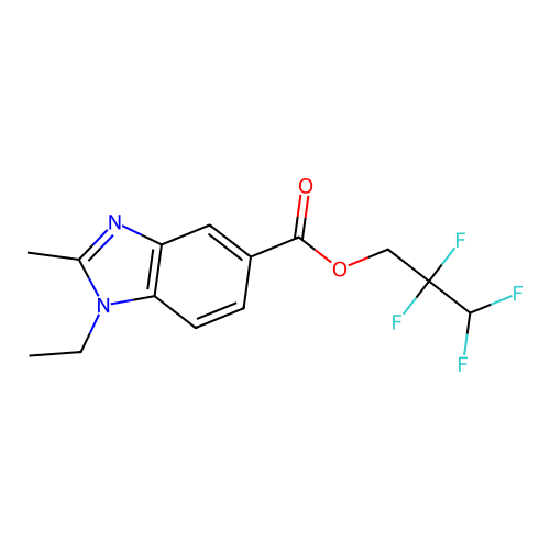 2,2,3,3-tetrafluoropropyl 1-ethyl-2-methyl-1H-benzimidazole-5-carboxylate structure