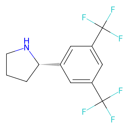 (2S)-2-[3,5-bis(trifluoromethyl)phenyl]pyrrolidine structure