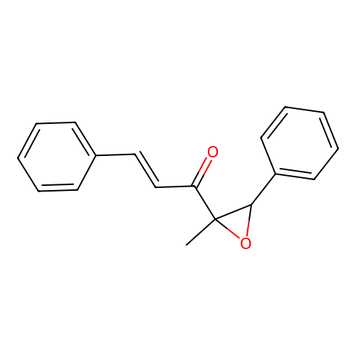 (E)-1-(2-methyl-3-phenyloxiran-2-yl)-3-phenylprop-2-en-1-one structure