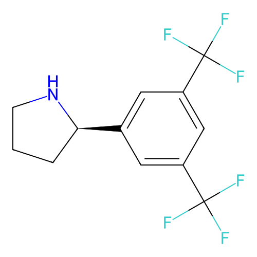 (2R)-2-[3,5-bis(trifluoromethyl)phenyl]pyrrolidine structure