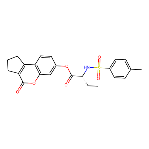 (4-oxo-2,3-dihydro-1H-cyclopenta[c]chromen-7-yl) (2R)-2-[(4-methylphenyl)sulfonylamino]butanoate structure