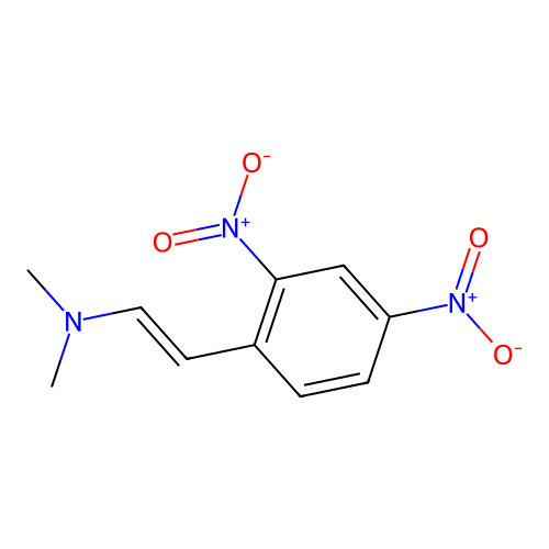 (E)-2-(2,4-dinitrophenyl)-N,N-dimethylethenamine structure
