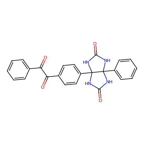 3a-(4-(2-oxo-2-phenylacetyl)phenyl)-6a-phenyltetrahydroimidazo[4,5-d]imidazole-2,5(1H,3H)-dione structure