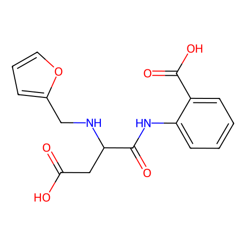 2-{[N-(furan-2-ylmethyl)-alpha-aspartyl]amino}benzoic acid structure