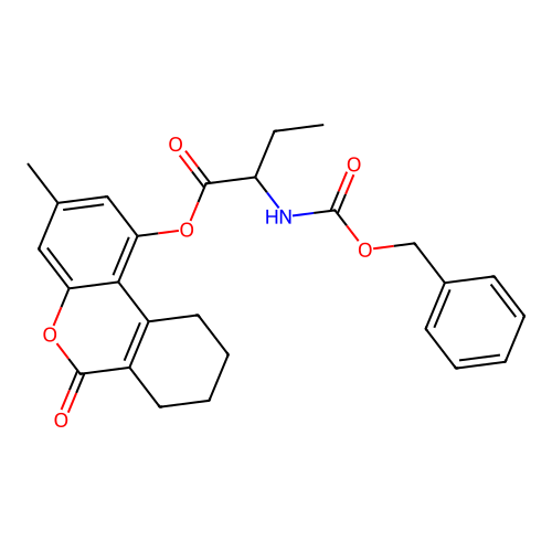 (3-methyl-6-oxo-7,8,9,10-tetrahydrobenzo[c]chromen-1-yl) 2-(phenylmethoxycarbonylamino)butanoate structure