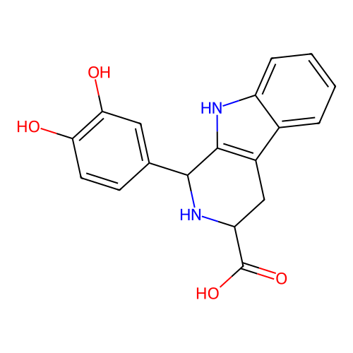 1-(3,4-dihydroxyphenyl)-2,3,4,9-tetrahydro-1H-pyrido[3,4-b]indole-3-carboxylic acid structure