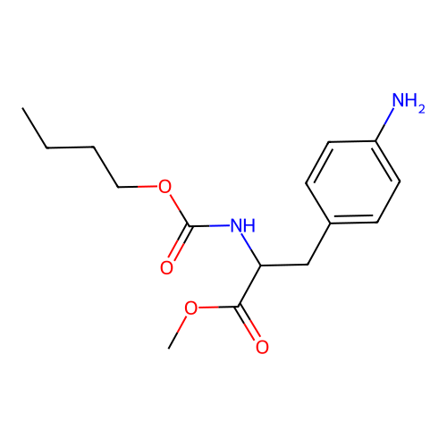 Methyl 3-(4-aminophenyl)-2-[(butoxycarbonyl)amino]propanoate structure