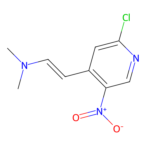 (2-(2-Chloro-5-nitro-pyridin-4-YL)-vinyl)-dimethyl-amine structure
