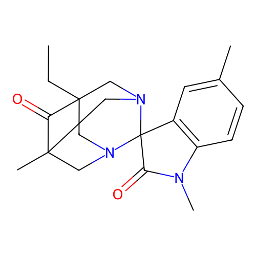5-ethyl-1',5',7-trimethyl-6H-spiro[1,3-diazatricyclo[3.3.1.1~3,7~]decane-2,3'-indole]-2',6(1'H)-dione structure