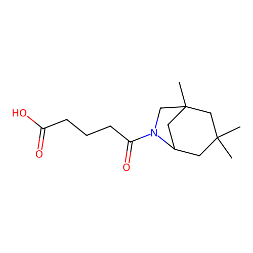 5-oxo-5-((1R,5S)-1,3,3-trimethyl-6-azabicyclo[3.2.1]octan-6-yl)pentanoic acid structure