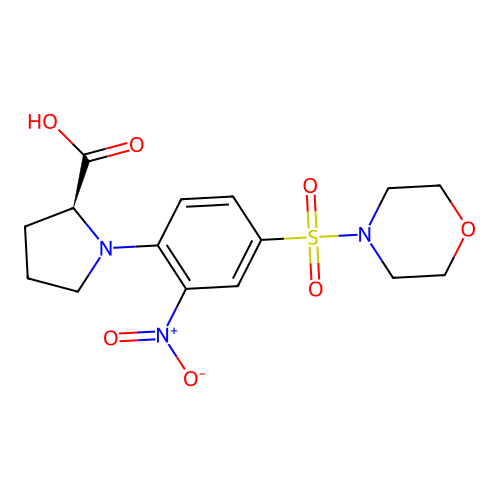 (2S)-1-[4-(Morpholine-4-sulfonyl)-2-nitrophenyl]pyrrolidine-2-carboxylic acid structure