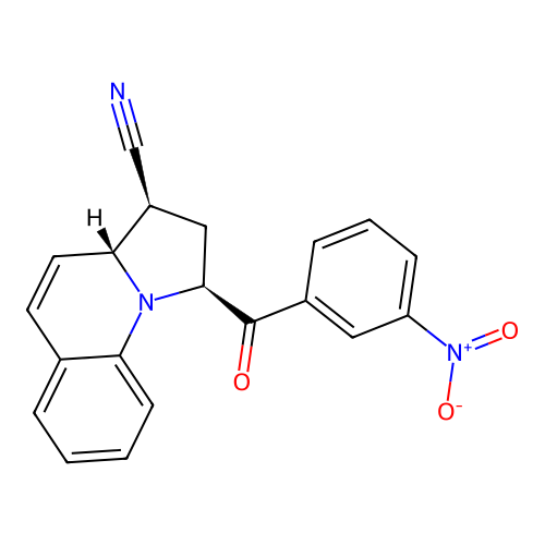 (1S,3S,3aR)-1-(3-nitrobenzoyl)-1,2,3,3a-tetrahydropyrrolo[1,2-a]quinoline-3-carbonitrile structure