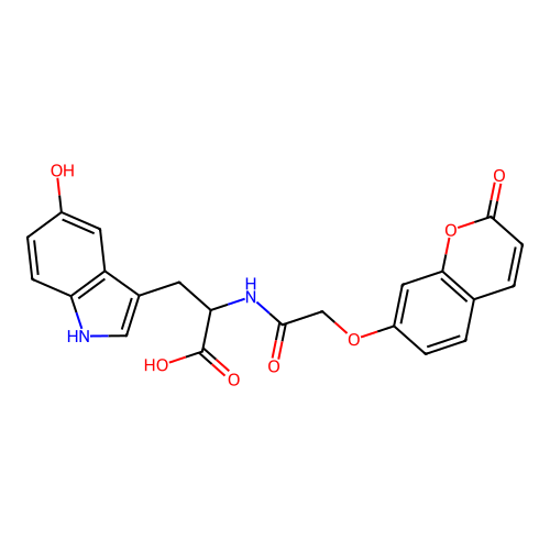 5-hydroxy-N-{[(2-oxo-2H-chromen-7-yl)oxy]acetyl}tryptophan structure